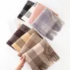 The winter thickened 2025 new style of Checkered children's versatile tassel fashionable and warm scarf is a comfortable faux cashmere scarf Specification image